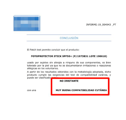 Documento que muestra la compatibilidad de nuestros filtros solares fisicos y quimicos con las pieles sensibles